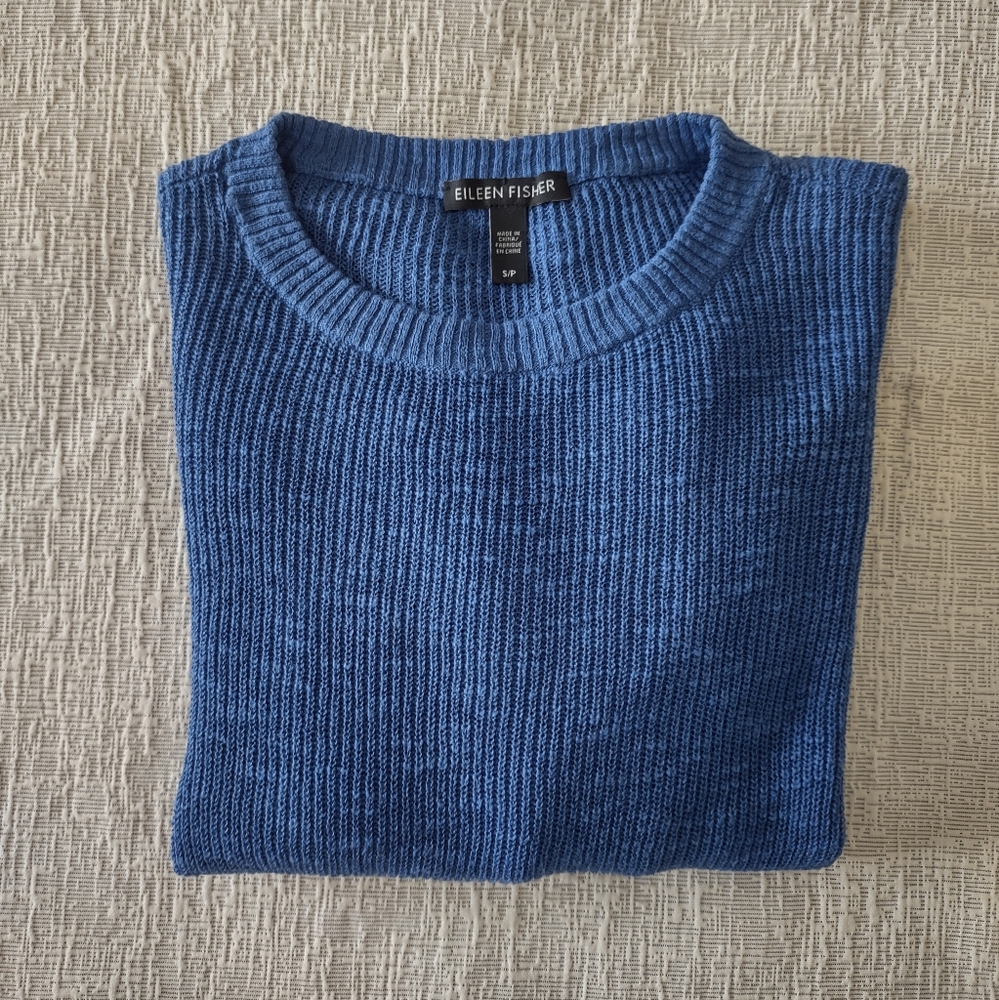Eileen Fisher Rich Blue Crewneck Sweater